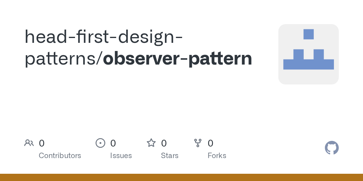 GitHub headfirstdesignpatterns/observerpattern