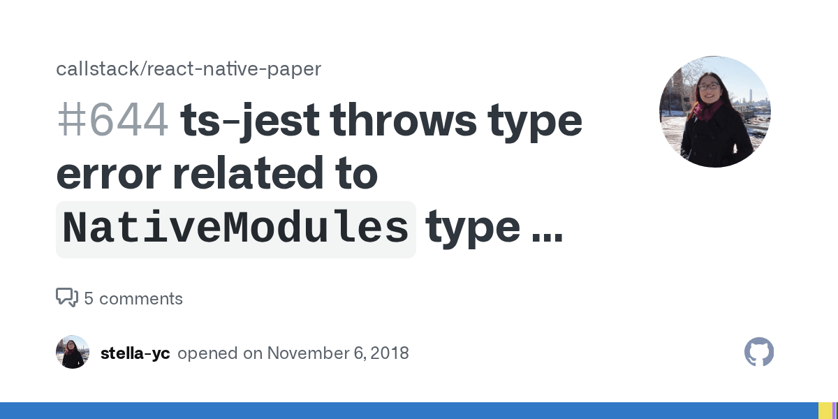 tsjest throws type error related to `NativeModules` type on ver 2.2.1