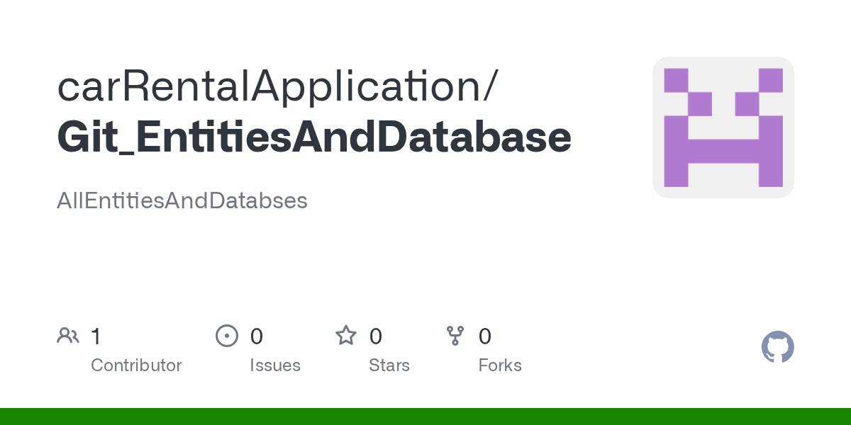 GitHub carRentalApplication/Git_EntitiesAndDatabase