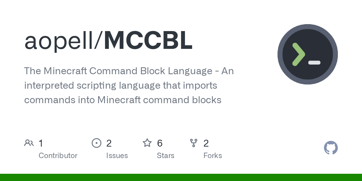 GitHub aopell/MCCBL The Minecraft Command Block Language An interpreted scripting language