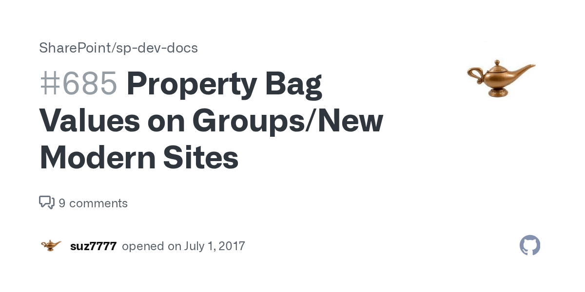 Property Bag Values on Groups/New Modern Sites · Issue 685