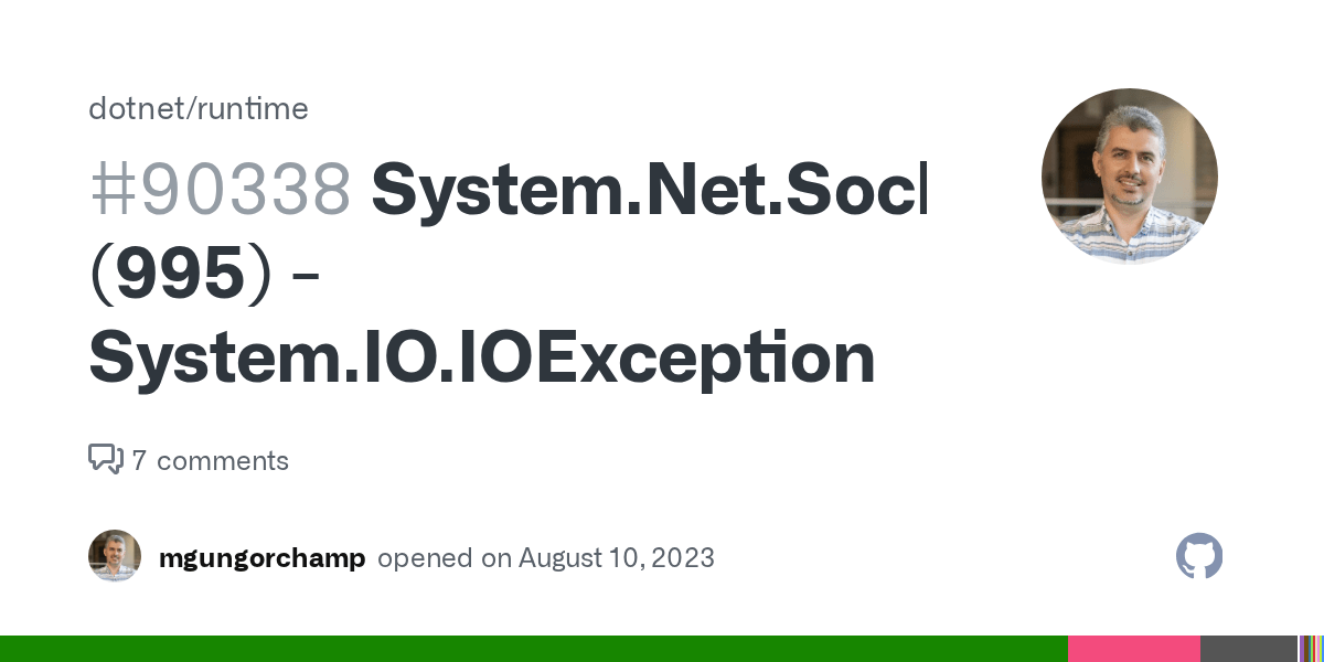 (995) System.IO.IOException · Issue