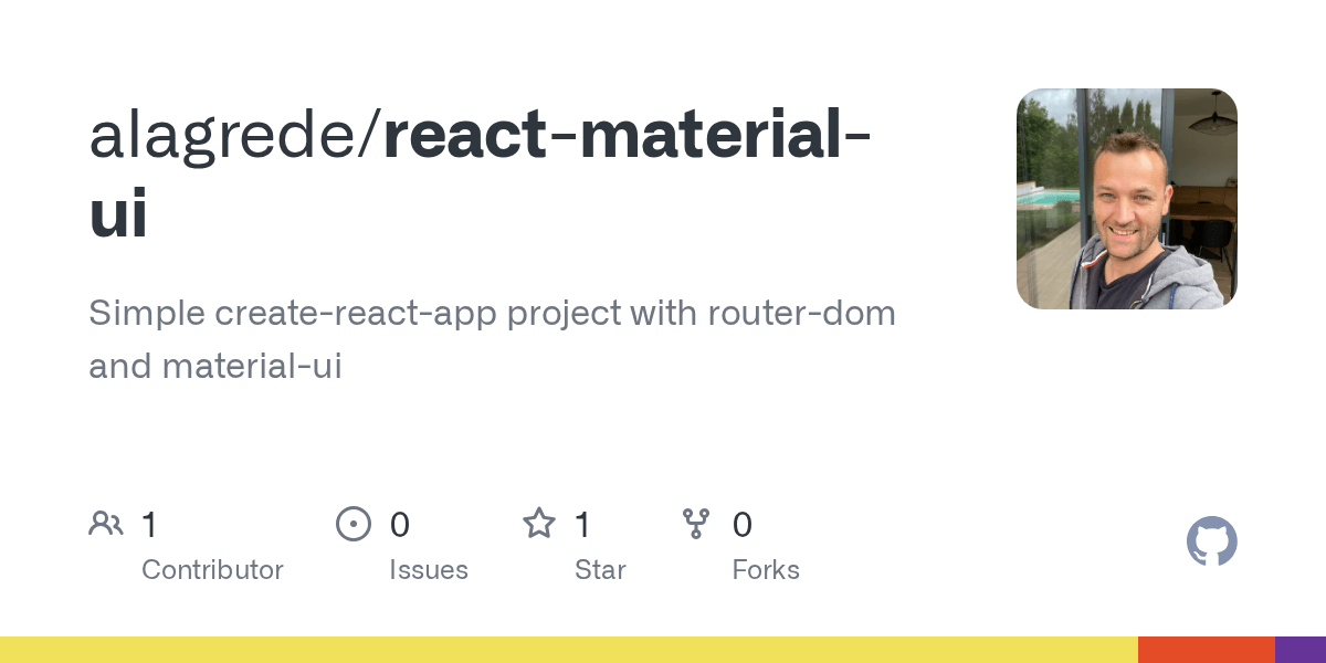 GitHub alagrede/reactmaterialui Simple createreactapp project