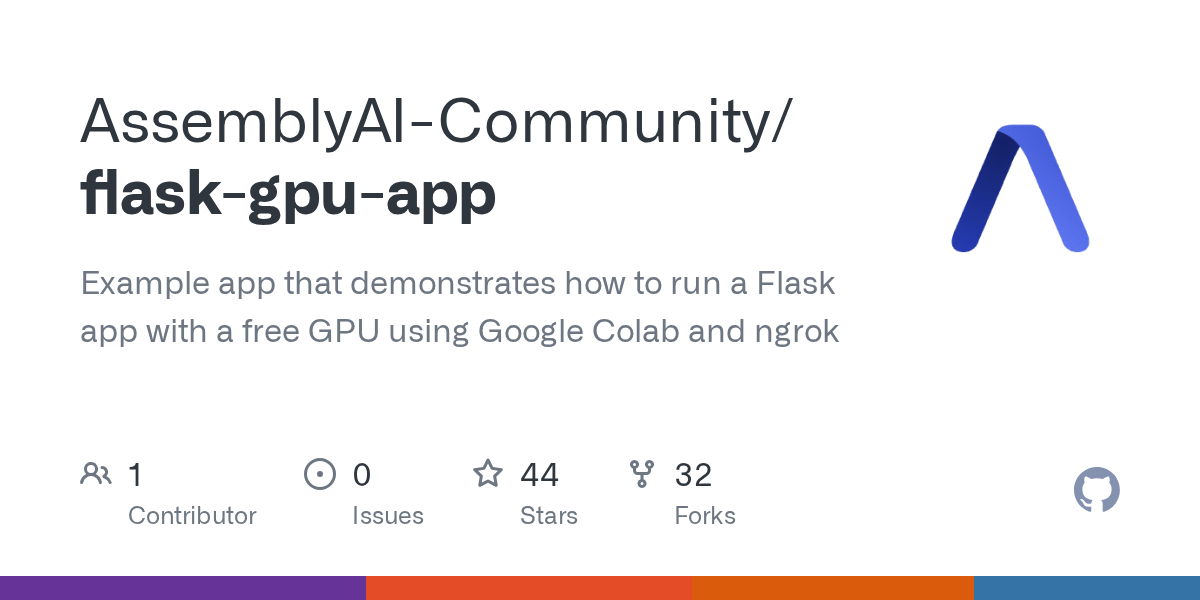 GitHub AssemblyAIExamples/flaskgpuapp Example app that