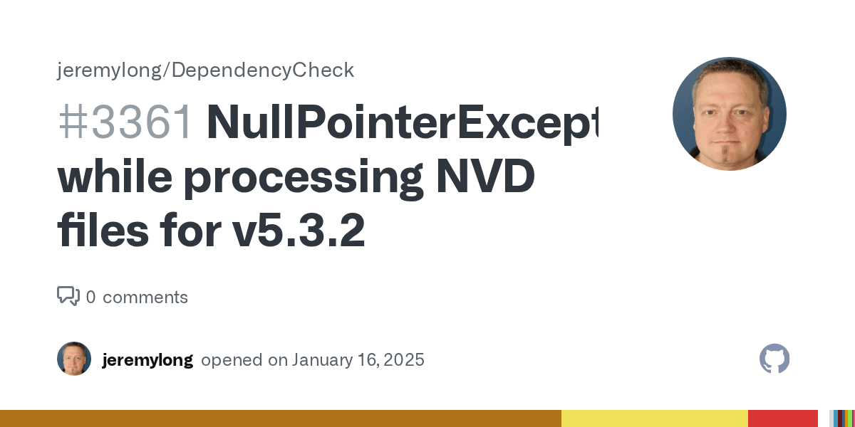NullPointerException while processing NVD files for v5.3.2 · Issue