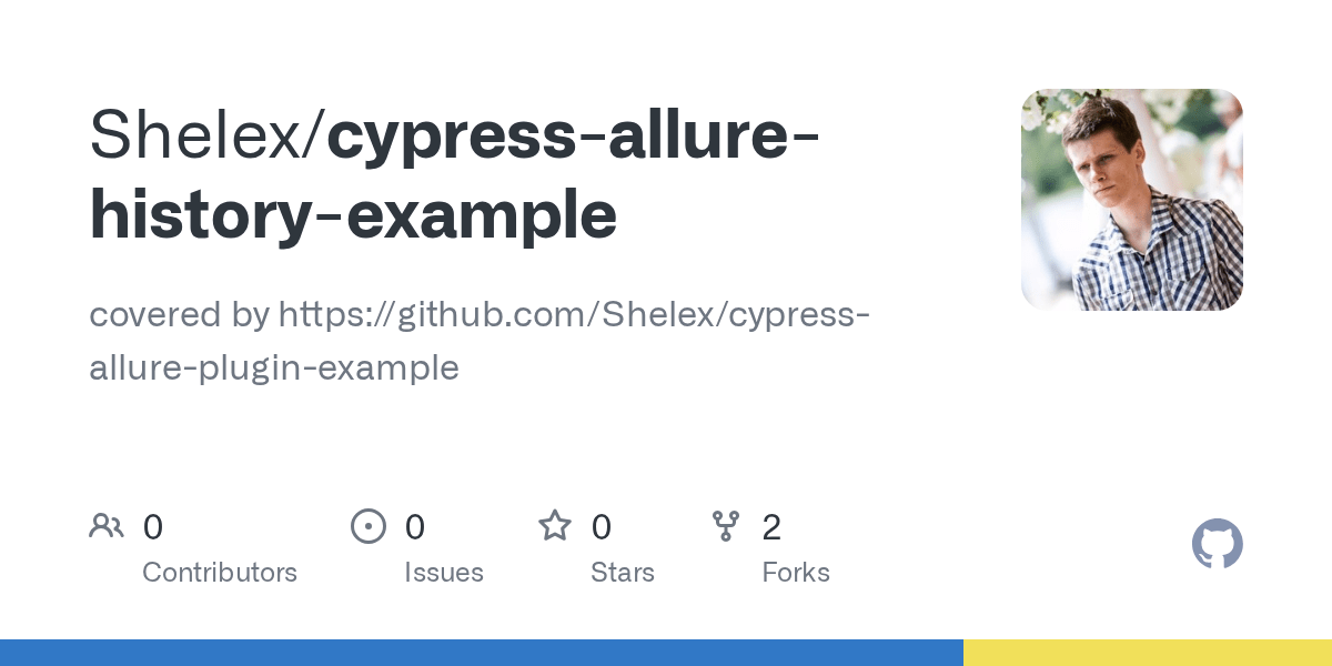 GitHub Shelex/cypressallurehistoryexample covered by https