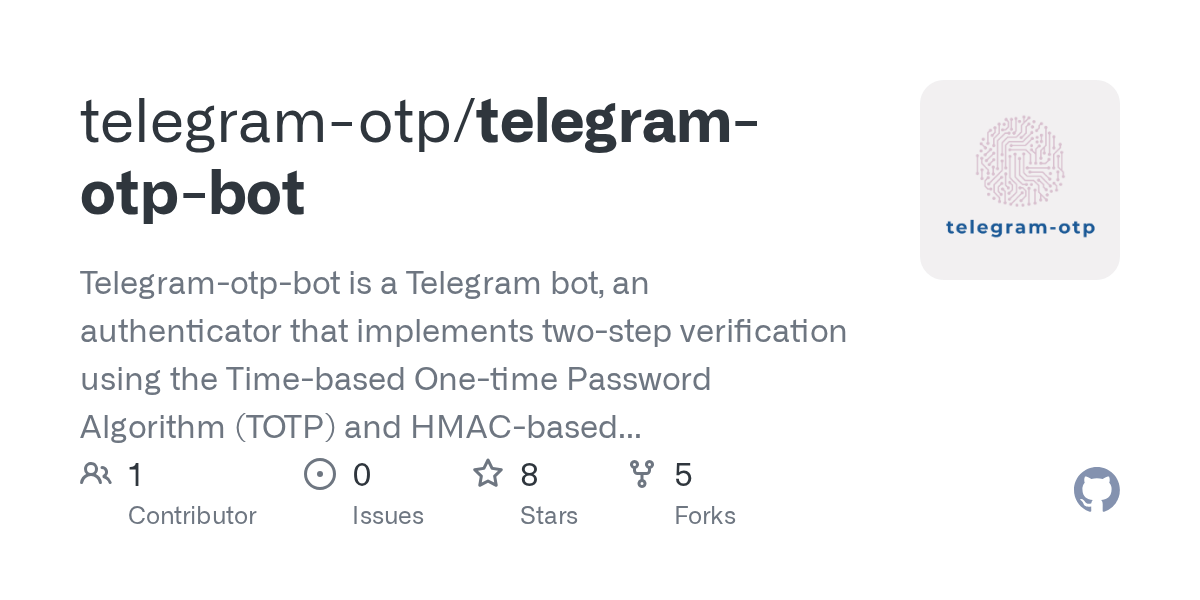 GitHub telegramotp/telegramotpbot Telegramotpbot is a Telegram