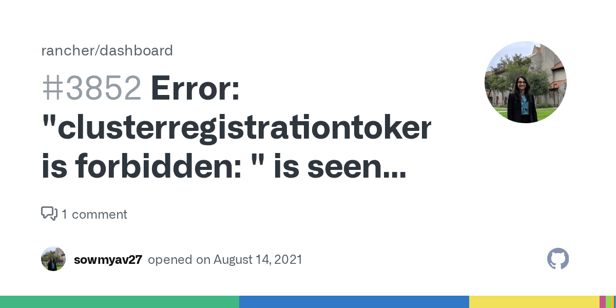 Error "clusterregistrationtokens.management.cattle.io is forbidden