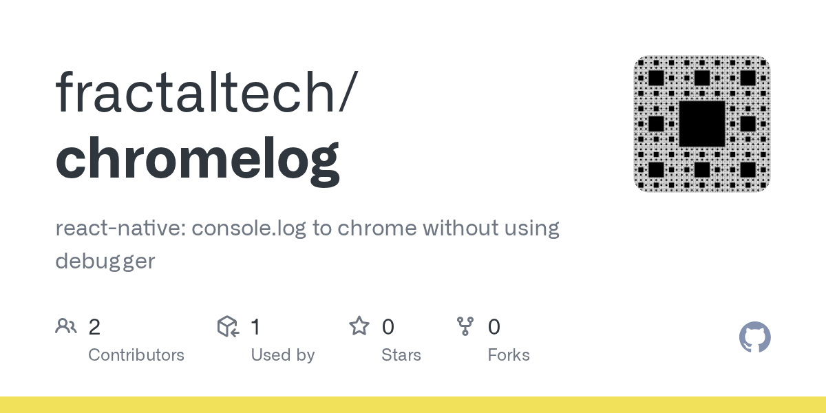 GitHub fractaltech/chromelog reactnative console.log