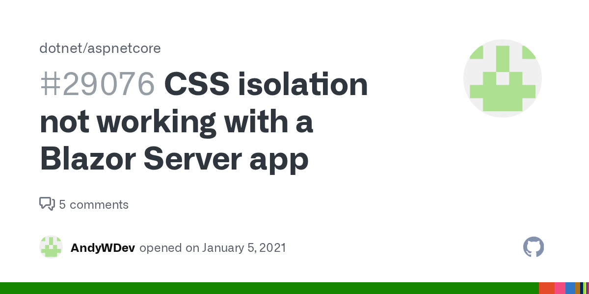 CSS isolation not working with a Blazor Server app · Issue 29076
