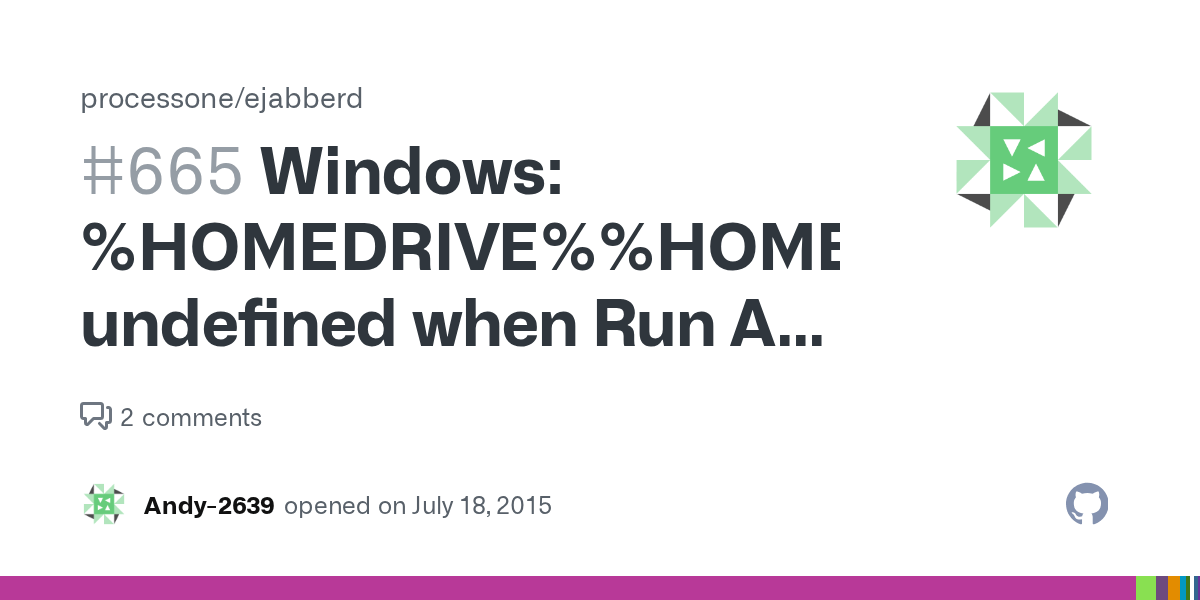 Windows HOMEDRIVEHOMEPATH undefined when Run As Administrator