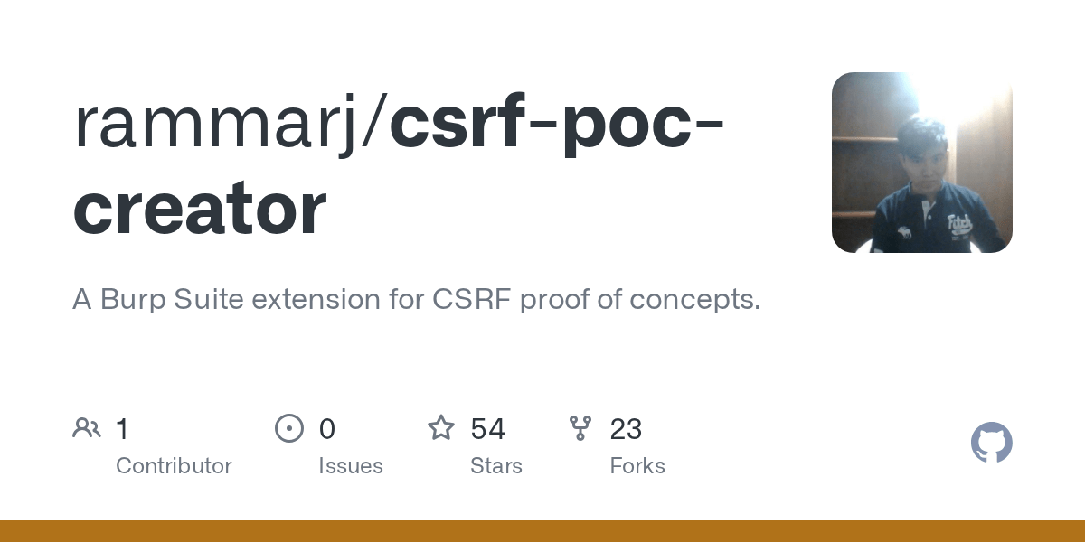 GitHub rammarj/csrfpoccreator A Burp Suite extension for CSRF