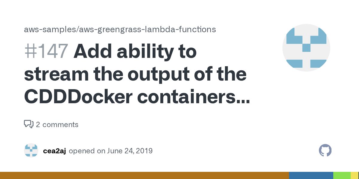 Add ability to stream the output of the CDDDocker containers to AWS IoT
