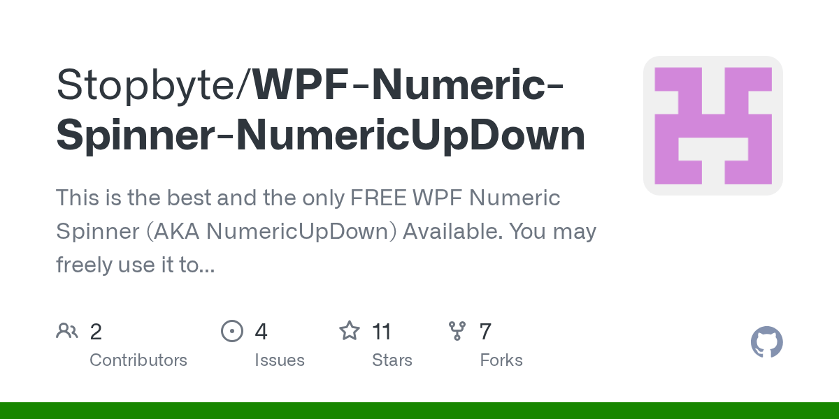 Free WPF Numeric Spinner (NumericUpDown) WPF Stopbyte