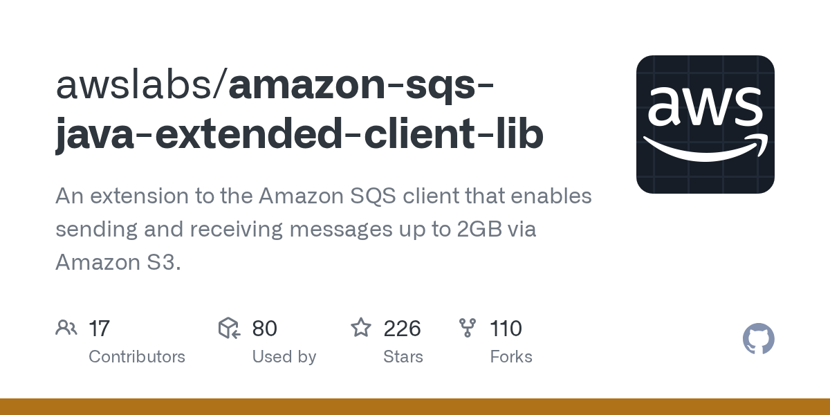 GitHub awslabs/amazonsqsjavaextendedclientlib An extension to