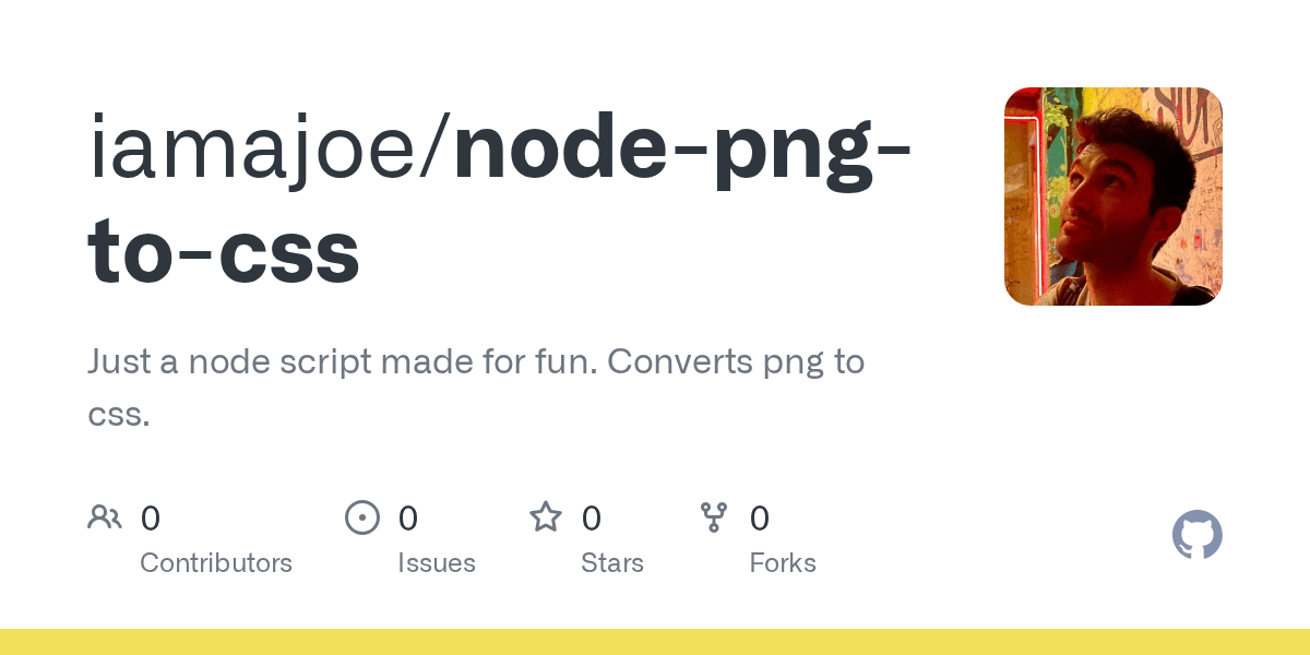 GitHub iamajoe/nodepngtocss Just a node script made for fun