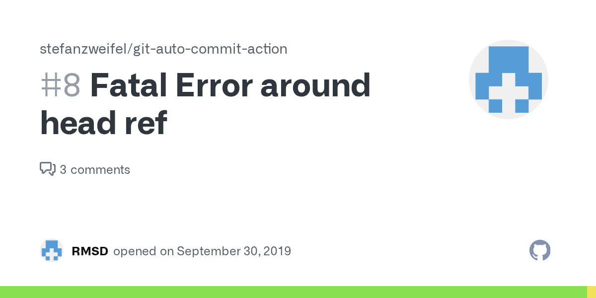 Fatal Error around head ref · Issue 8 ·