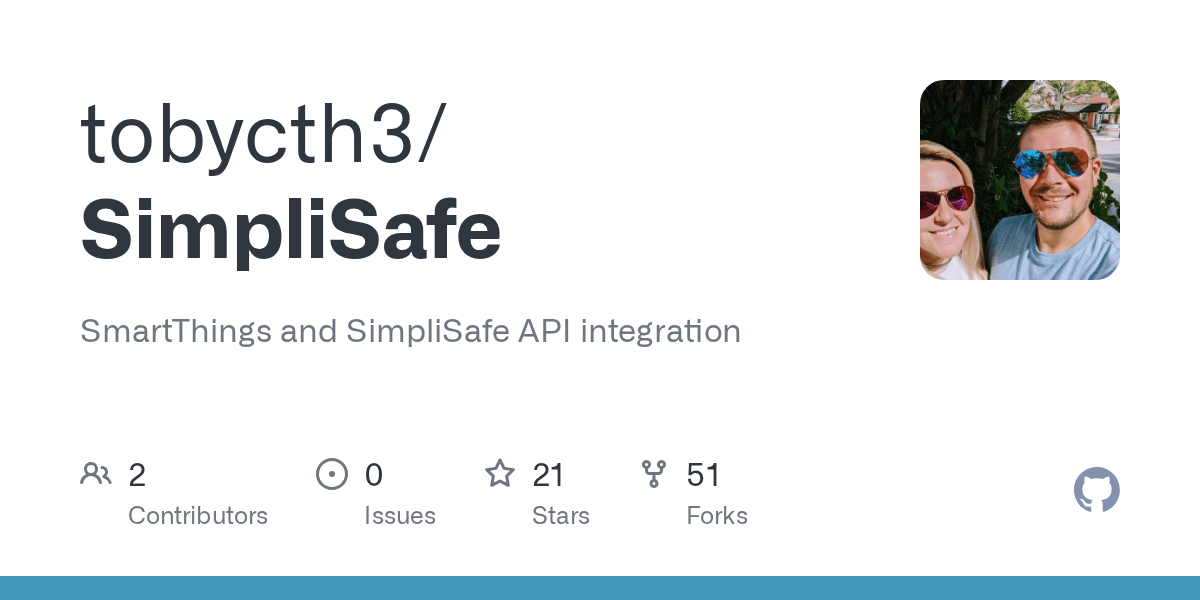 GitHub tobycth3/SimpliSafe SmartThings and SimpliSafe API integration