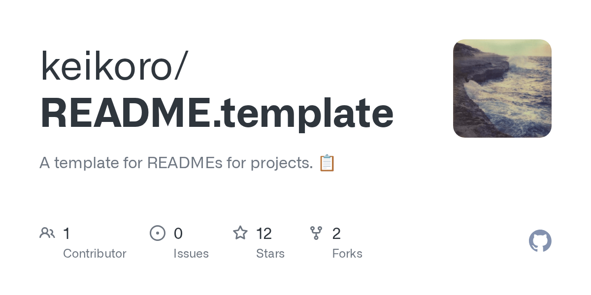 GitHub keikoro/README.template A template for READMEs for projects.