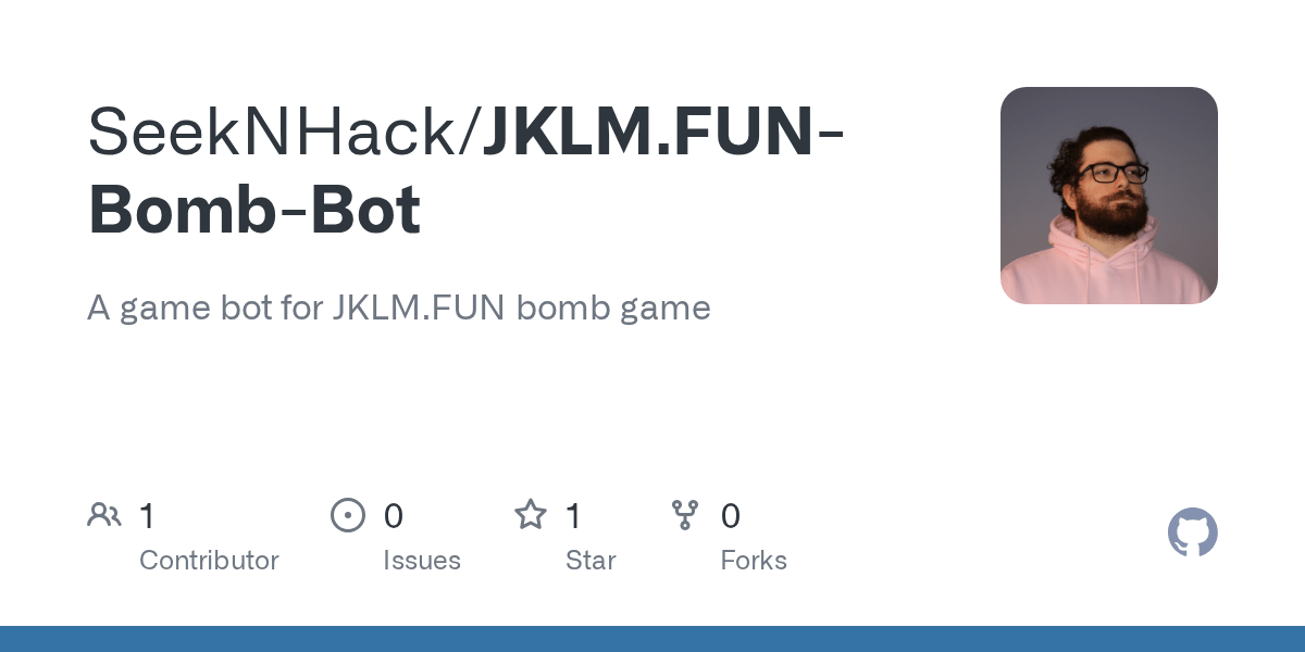GitHub SeekNHack/JKLM.FUNBombBot A game bot for JKLM.FUN bomb game