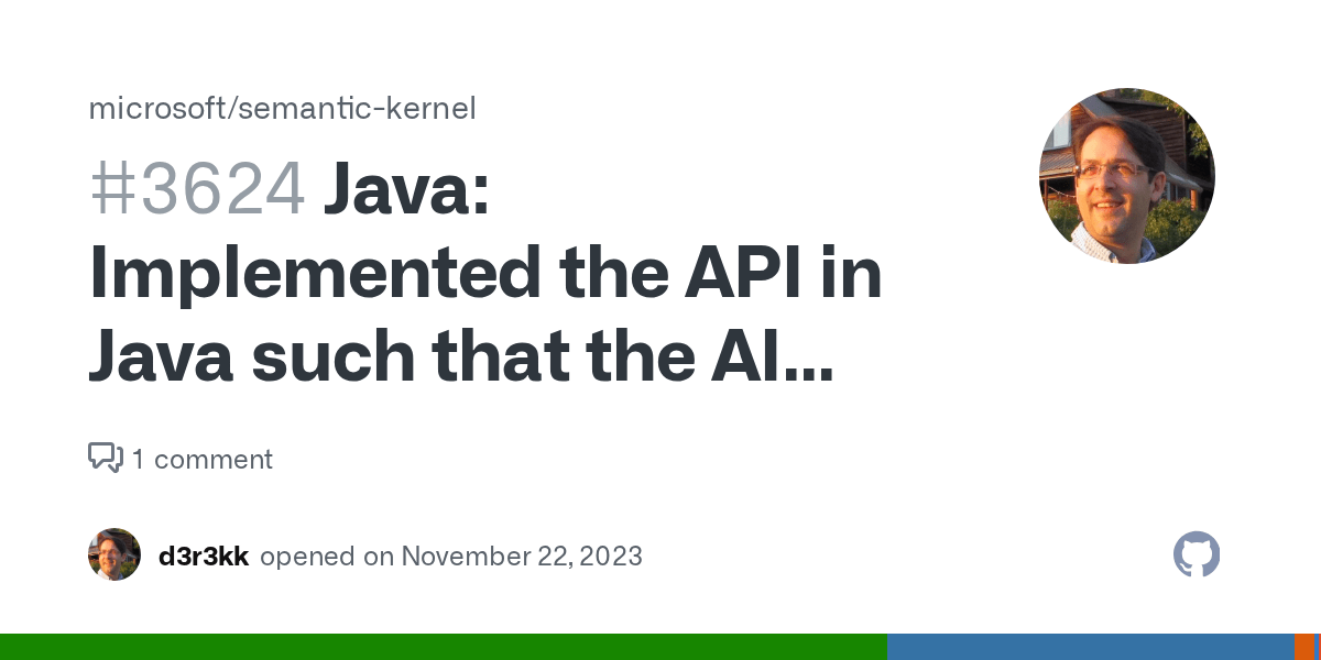 Java Implemented the API in Java such that the AI service a customer