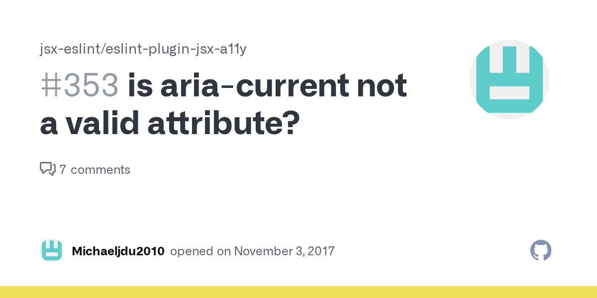 is ariacurrent not a valid attribute? · Issue 353 · jsxeslint/eslint