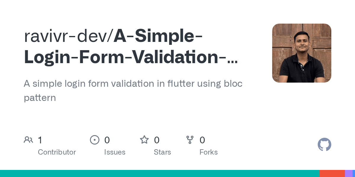 GitHub ravivrdev/ASimpleLoginFormValidationInFlutterUsing