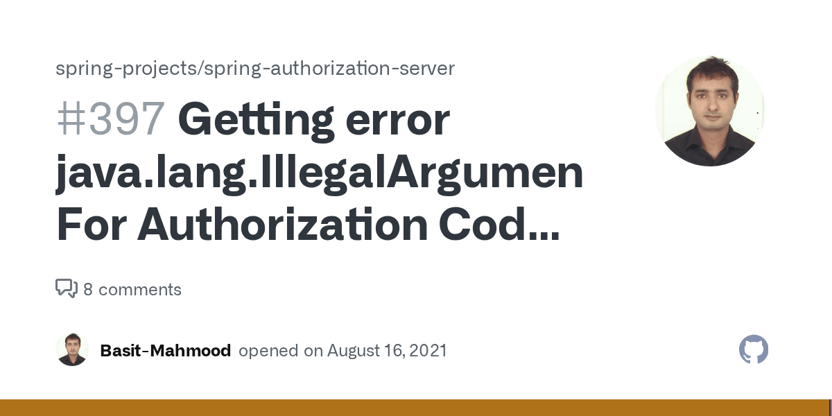 Getting error java.lang.IllegalArgumentException For Authorization Code