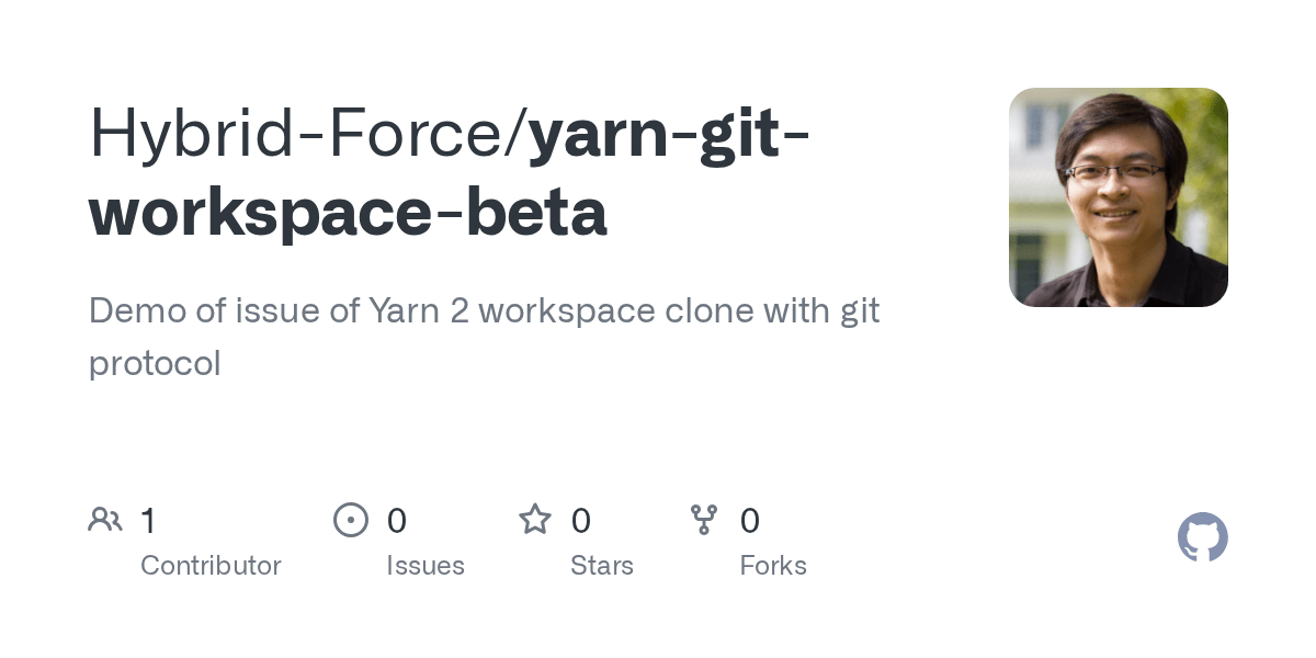 GitHub HybridForce/yarngitworkspacebeta Demo of issue of Yarn 2