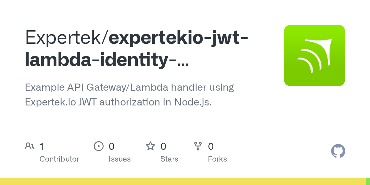 GitHub Expertek/expertekiojwtlambdaidentityexamplenode Example