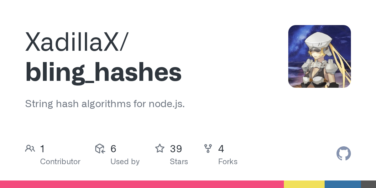 GitHub XadillaX/bling_hashes String hash algorithms for