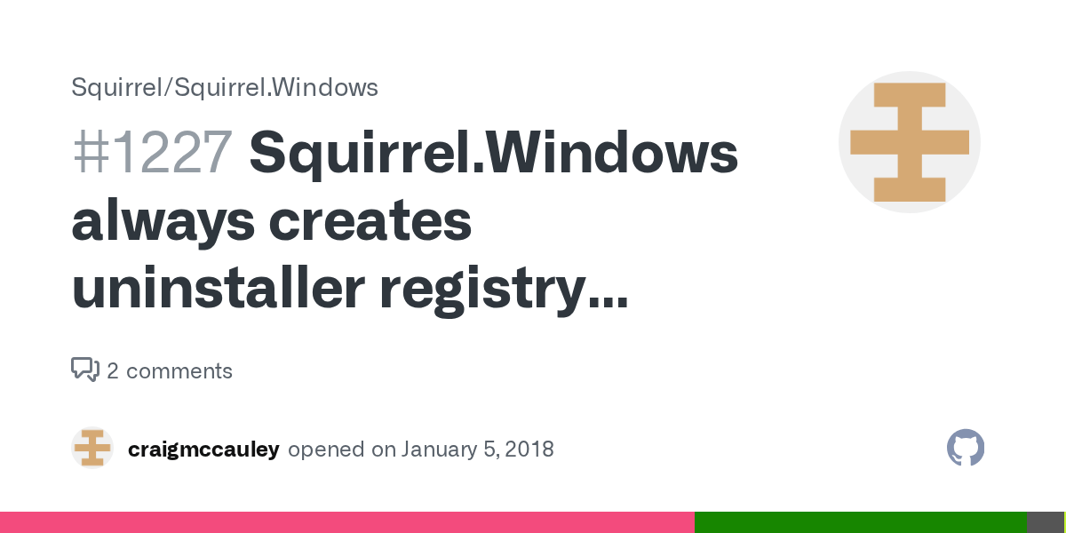 Squirrel.Windows always creates uninstaller registry entry. When uninstall is run, nothing