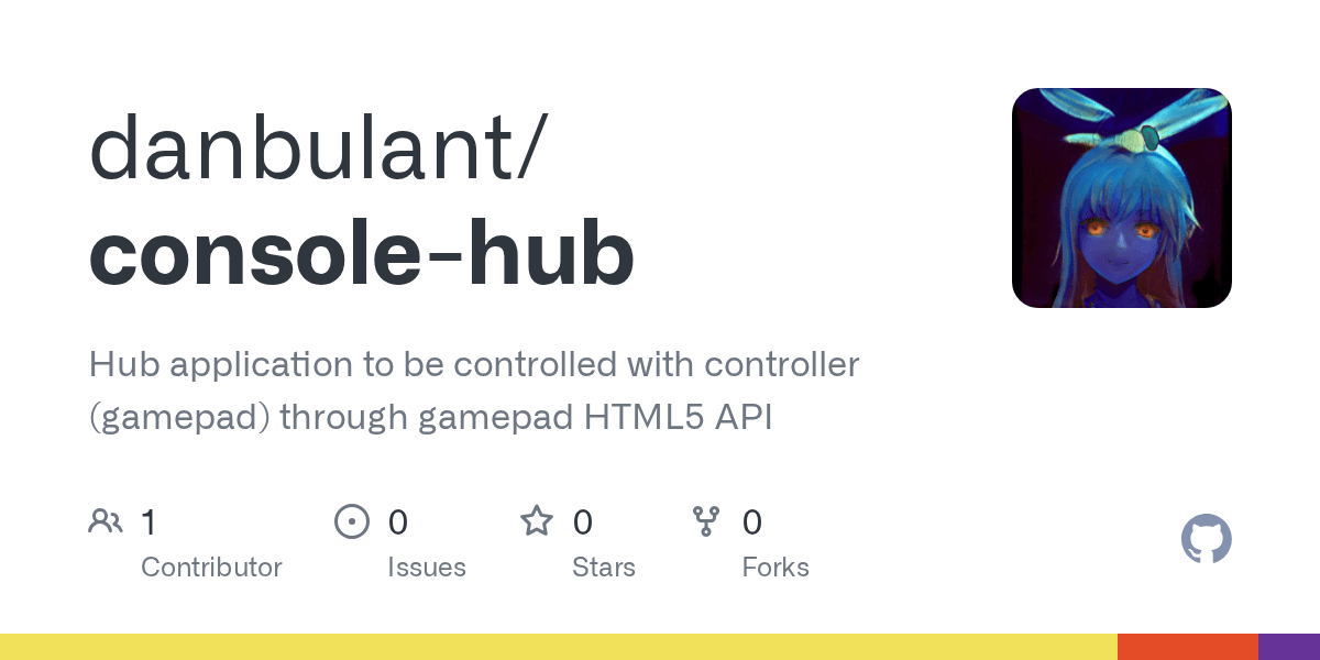 GitHub danbulant/consolehub Hub application to be controlled with