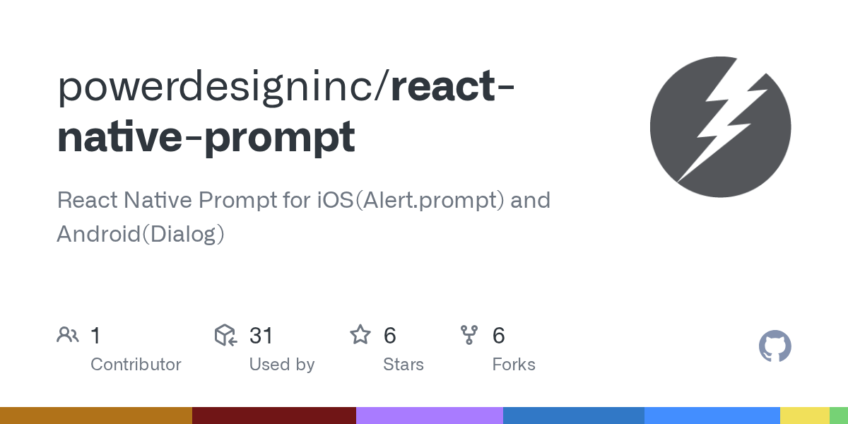 GitHub powerdesigninc/reactnativeprompt React Native Prompt for