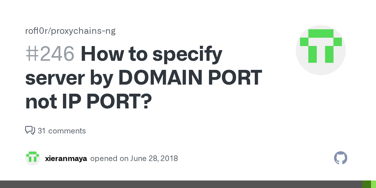 How to specify server by DOMAIN PORT not IP PORT? · Issue 246 · rofl0r