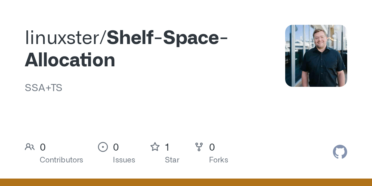 GitHub linuxster/ShelfSpaceAllocation SSA+TS