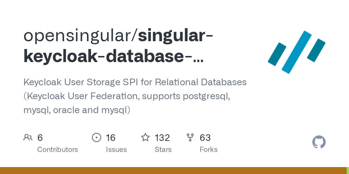 GitHub opensingular/singularkeycloakdatabasefederation Keycloak
