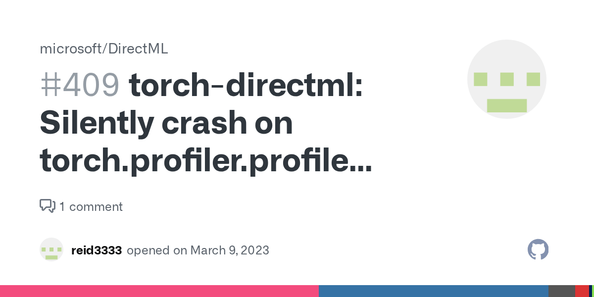 torchdirectml Silently crash on torch.profiler.profile with 'with