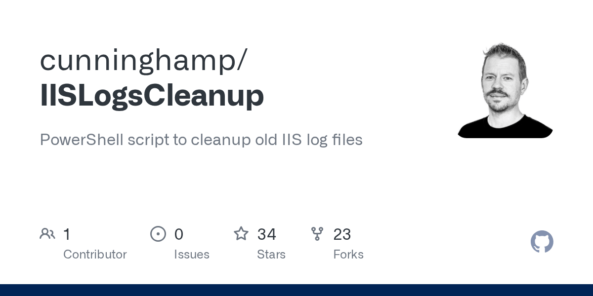GitHub cunninghamp/IISLogsCleanup PowerShell script to cleanup old