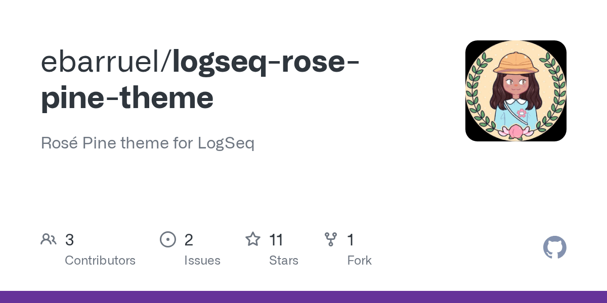 GitHub Rosé Pine theme for LogSeq