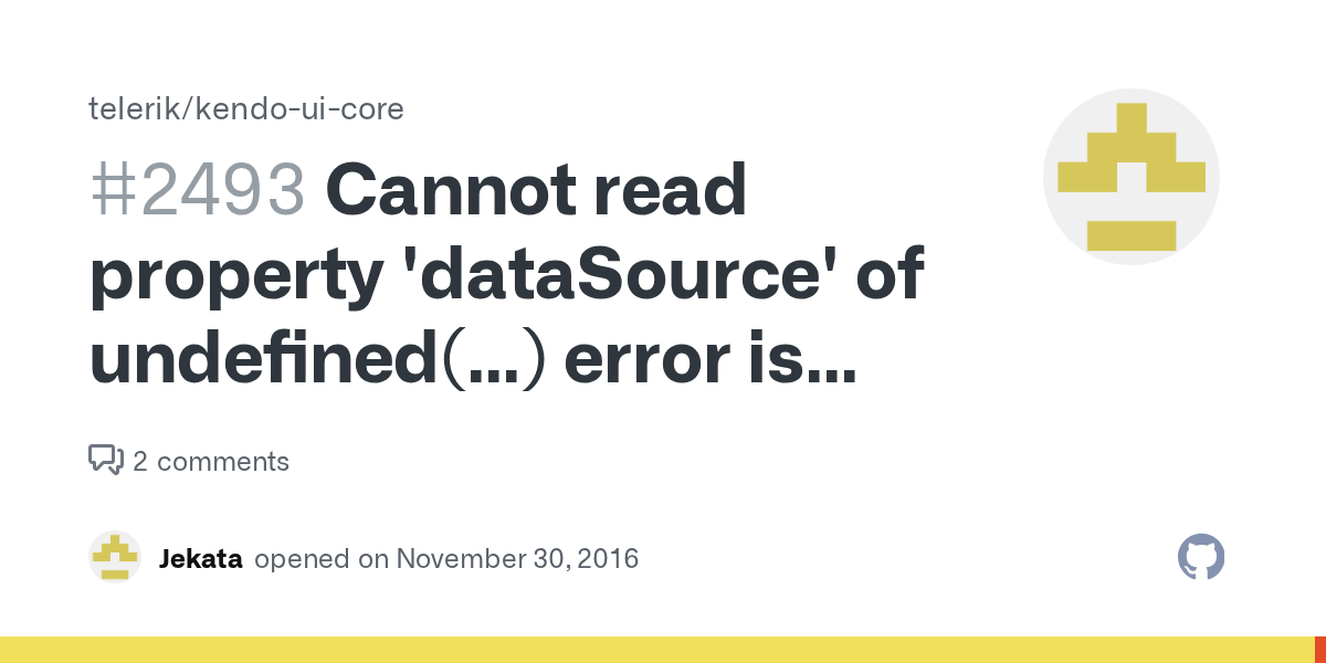 Cannot read property 'dataSource' of undefined(…) error is thrown with