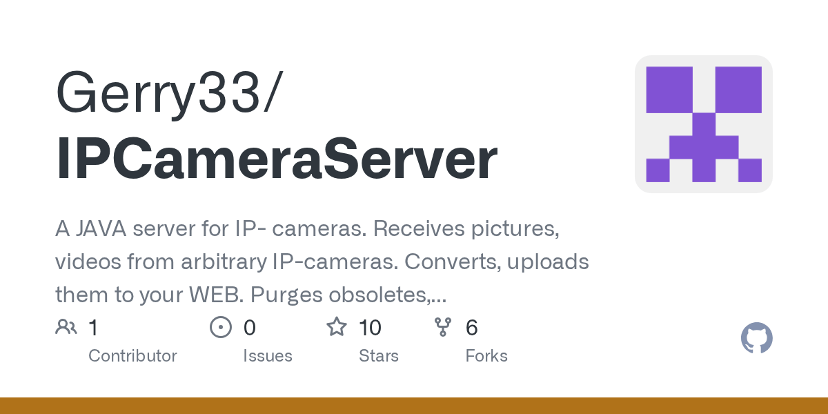 GitHub Gerry33/IPCameraServer A JAVA server for IP cameras