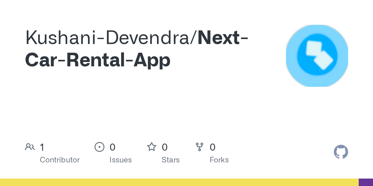 GitHub KushaniDevendra/NextCarRentalApp