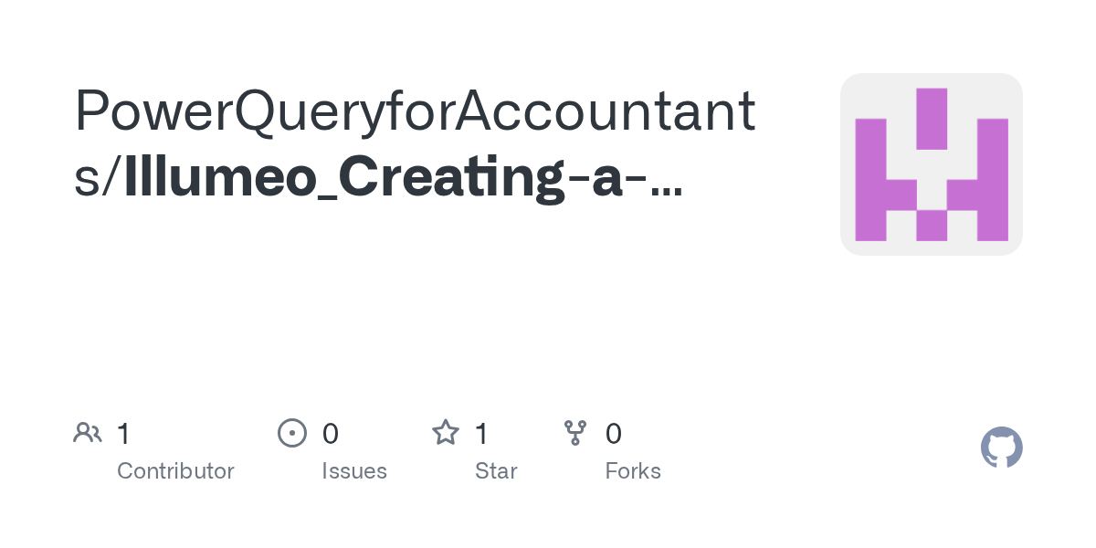GitHub PowerQueryforAccountants/Illumeo_CreatingaSimpleAccounting