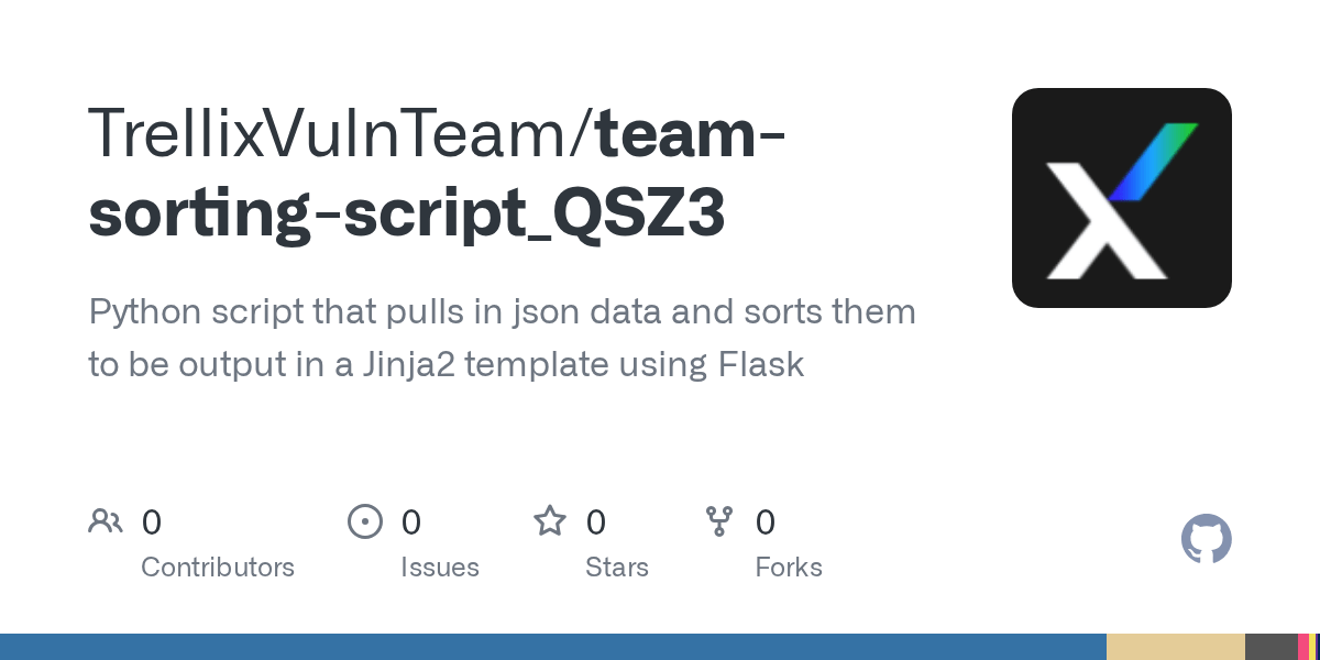 GitHub TrellixVulnTeam/teamsortingscript_QSZ3 Python script that