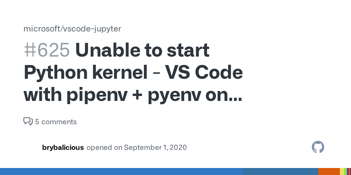 Unable to start Python kernel VS Code with pipenv + pyenv on WSL2
