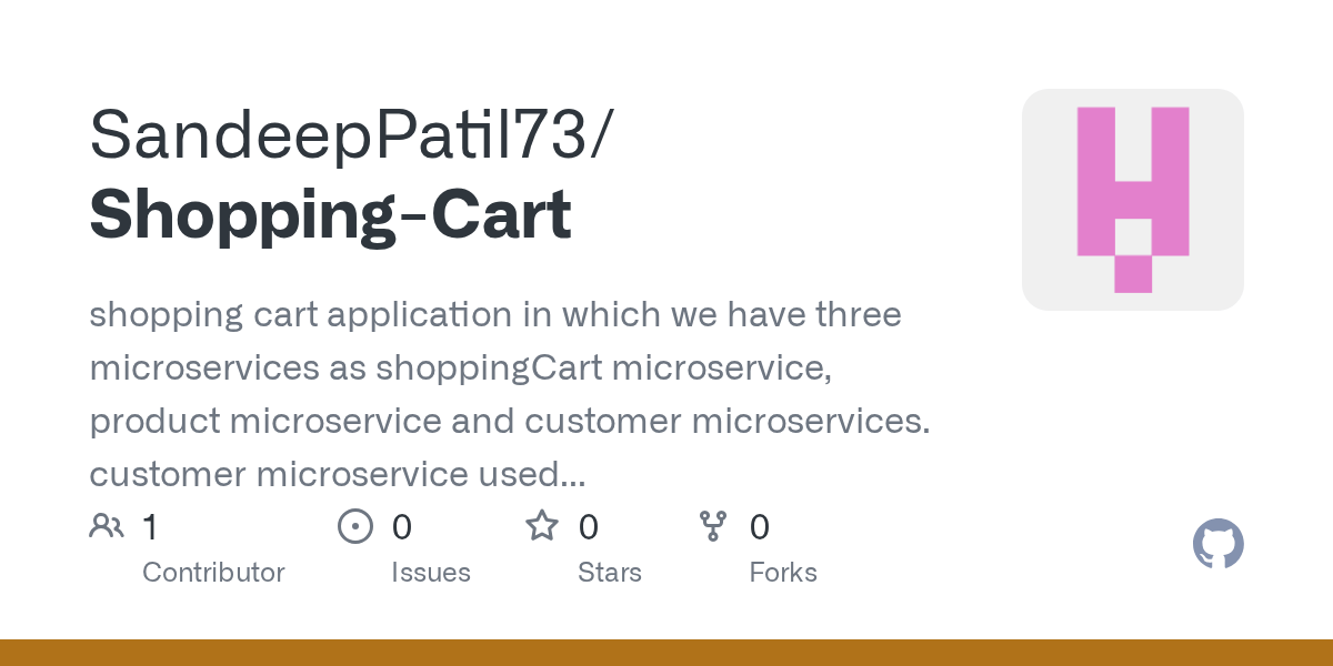 GitHub shopping cart application in