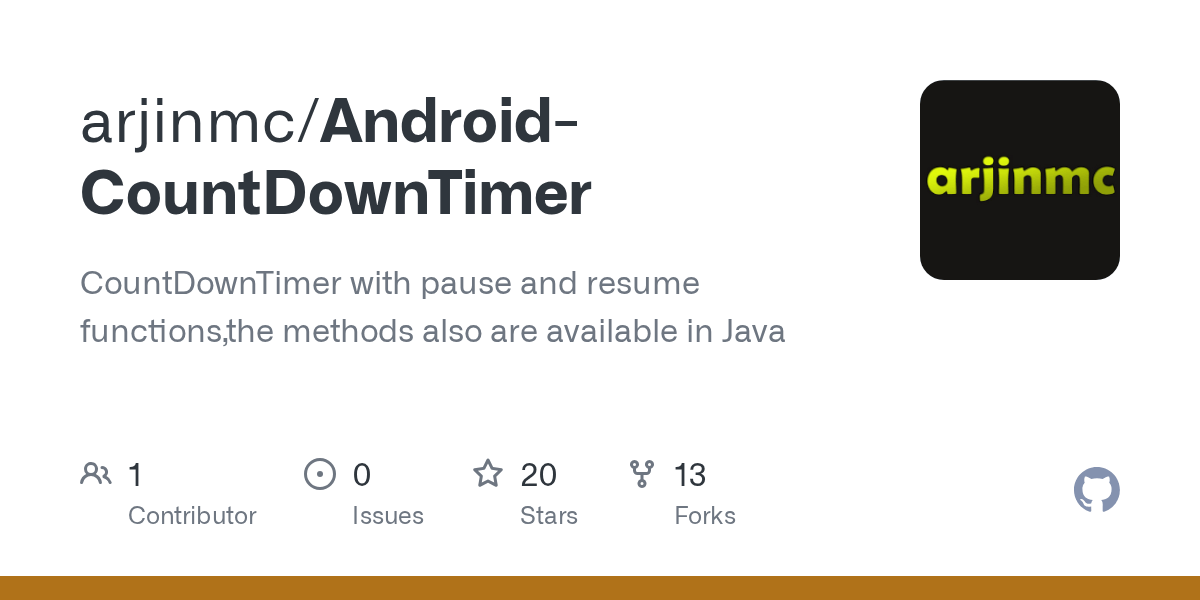 GitHub arjinmc/AndroidCountDownTimer CountDownTimer with pause and
