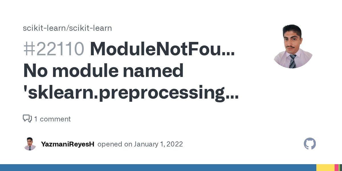 ModuleNotFoundError No module named 'sklearn.preprocessing.data