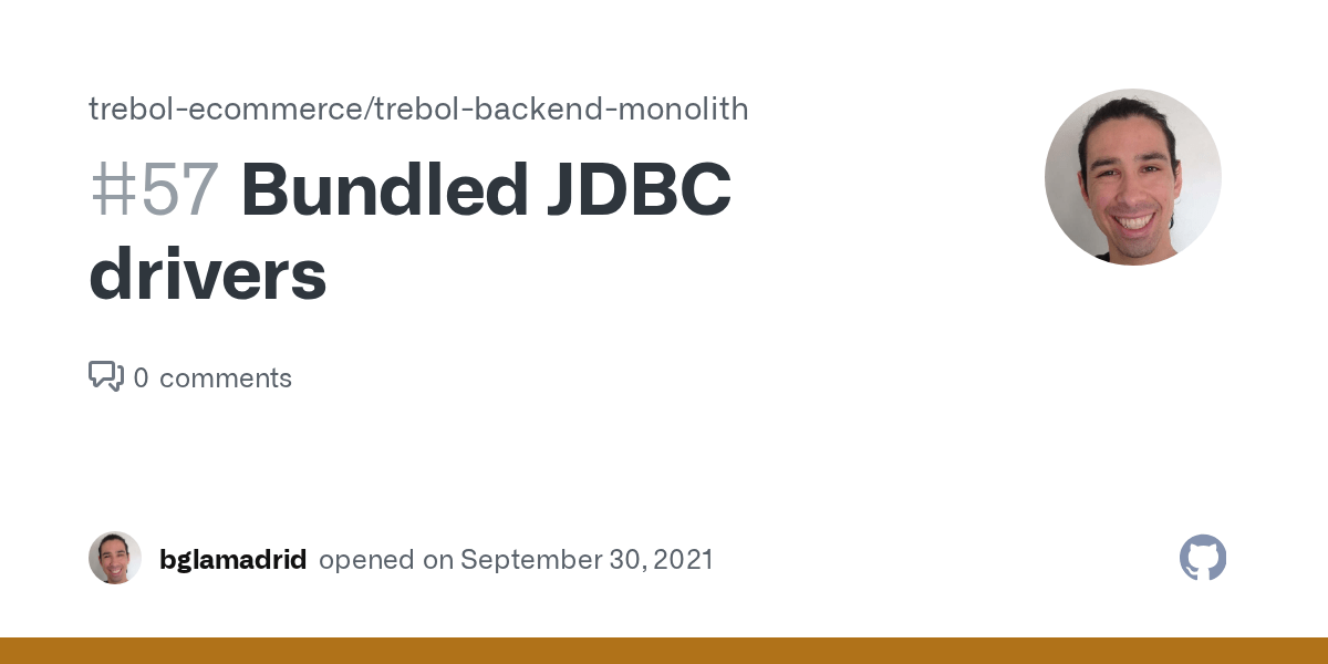 Bundled JDBC drivers · Issue 57 ·